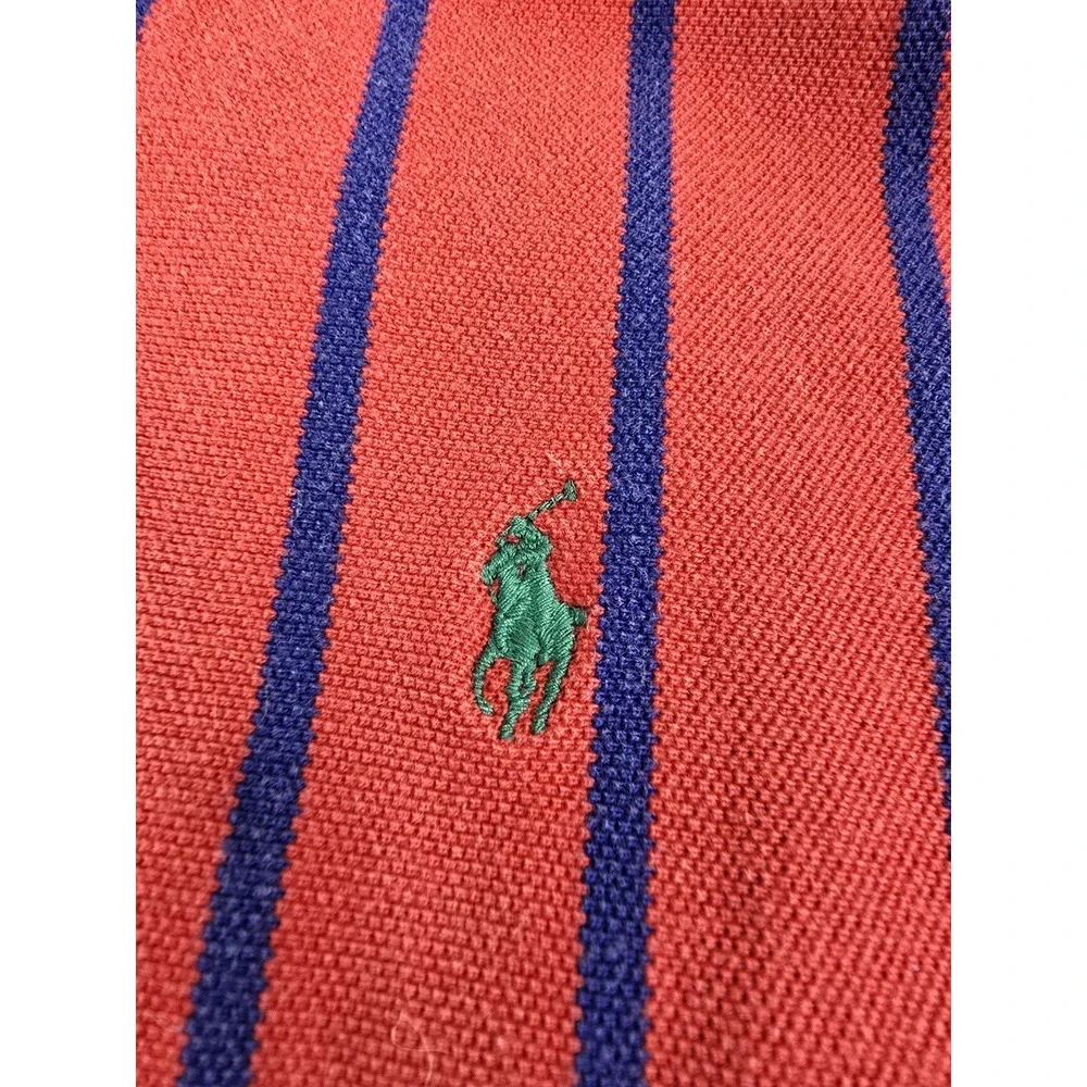 Polo Ralph Lauren Shirt Extra Large XL Mens Blue Red Stripe Green Pony Rugby Vtg